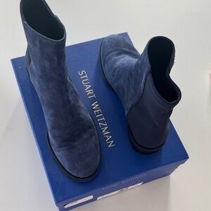 Stuart Weitzman Women's Blue Suede Ankle Boots